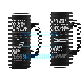 Swimmer I Swim Like A Girl Want A Lesson Women Swimming Graphic Print Coffee Mug - Monsterry