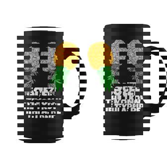 Swinging Squeeze Ripe Pineapples Upside Down Swinger Women Graphic Print Coffee Mug - Monsterry