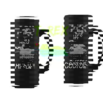 T-Rex Hates Backstroke Swimming Dinosaur Dino Graphic Print Coffee Mug - Monsterry