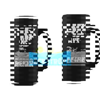 T-Rex Hates Backstroke Swimming Dinosaur Swim Graphic Print Coffee Mug - Monsterry