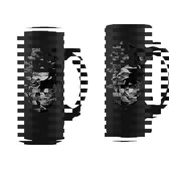 Taoism Symbol On And Nature Taijitu Yin Yang Graphic Print Coffee Mug - Monsterry
