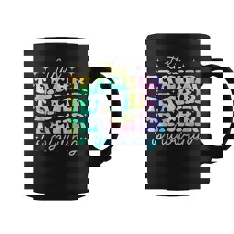 This Teacher Is Glowing Tie Dye Hello Summer End Of School Graphic Print Coffee Mug - Monsterry