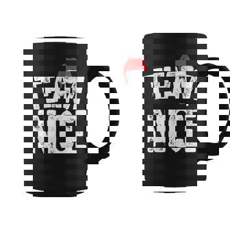 Team Nice Matching Christmas Couples Costume Naughty Or Nice Graphic Print Coffee Mug - Monsterry