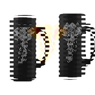 Tendance Éléphant Tribal Rétro Indien Éléphant Mandala Tribal Tasse - Cadeauxyz