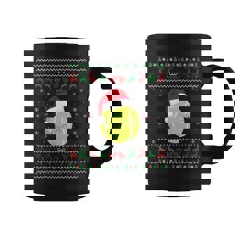 Tennis Ball Santa Christmas Lights Festive Sweater Graphic Print Coffee Mug - Monsterry