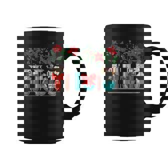 Test Tube Flower Christmas Chemistry Nerd Science Teacher Graphic Print Coffee Mug - Monsterry