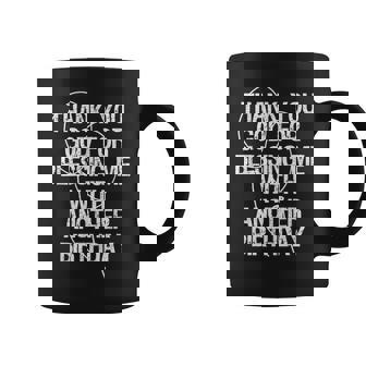 Thank You God For Blessing Me With Another Birthday Graphic Print Coffee Mug - Monsterry