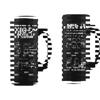 Things I Do In My Spare Time Beekeeping Bees Beekeeper Graphic Print Coffee Mug - Monsterry
