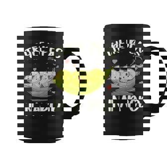 Three Peas In A Pod Triplets For Parents Triplet Sibling Graphic Print Coffee Mug - Monsterry