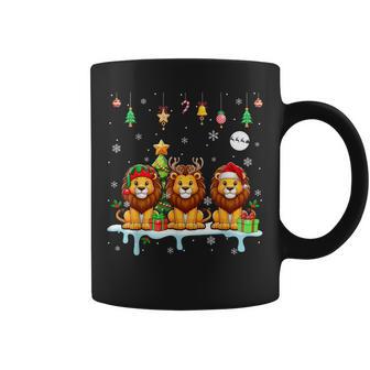 Three Santa Claus Reindeer Elf Lions Christmas Animal Lovers Children's Tassen - Geschenkecke