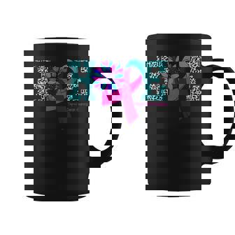 Thyroid Cancer Hope Ribbon Leopard Thyroid Awareness Coffee Mug - Monsterry