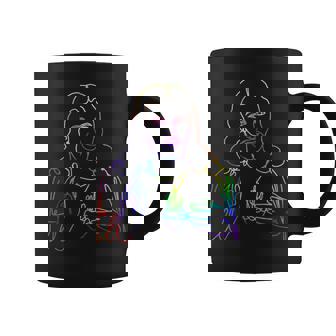 Tie Dye JESUS Abstract Face Shirt Face Jesus Christ Lines 3 Graphic Print Coffee Mug - Monsterry