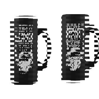 Touch My Beard And Tell Me I Am Pretty Retro Vintage Graphic Print Coffee Mug - Monsterry