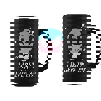 Trans People Exist LGBTQ Alien Pride Flag Space T-Shirt Graphic Print Coffee Mug - Monsterry