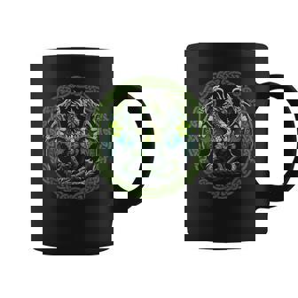 Tribal Irish Green Celtic Knot Fantasy Dragon Patrick Day Coffee Mug - Seseable