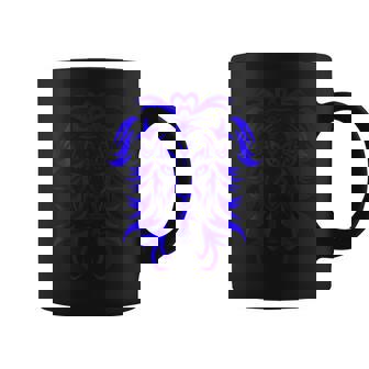 Tribal Lion Tattoo Art Blue Graphic Print Coffee Mug - Monsterry