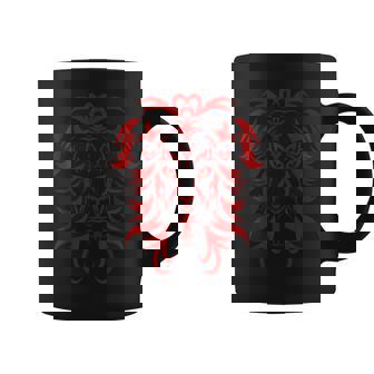 Tribal Lion Tattoo Art Red Graphic Print Coffee Mug - Monsterry