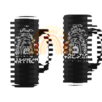 Trick Or Teach Rainbow Leopard Ghost Teacher Halloween Graphic Print Coffee Mug - Monsterry