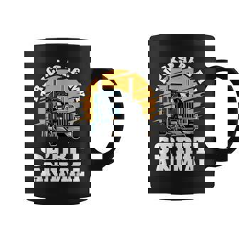 Trucks Are My Spirit Animals Trucker 18 Wheeler Freighter Graphic Print Coffee Mug - Monsterry