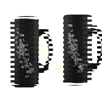 Trumpet Music Instrument Motif Art Trumpet Graphic Print Coffee Mug - Monsterry