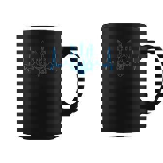 Ucrania Ucraniano Bandera De Kiev Trysub Ucrania Taza de café - Regaloses