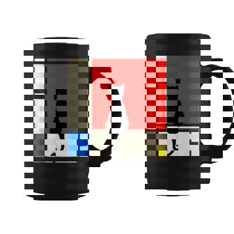 Un Gato Negro En Una Pintura Mondrian Taza de café - Regaloses