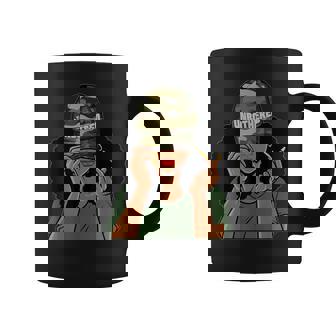 Unbothered Black Girl Camoflauge Afro Woman Black Queen Coffee Mug - Seseable