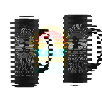 Never Underestimate An Old Man With a Belt Retro Graphic Print Coffee Mug - Monsterry