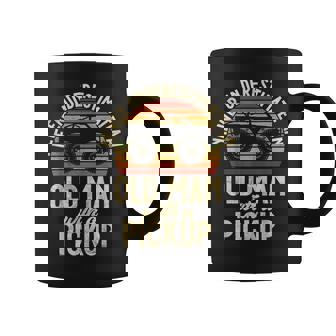 Never Underestimate An Old Man With a Pickup Truck Graphic Print Coffee Mug - Monsterry