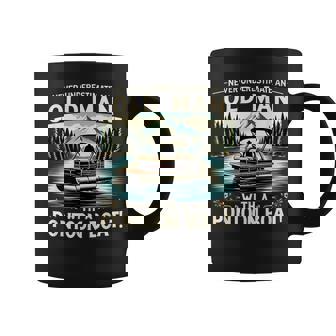 Never Underestimate An Old Man With A Pontoon Boat Graphic Print Coffee Mug - Monsterry