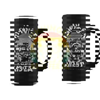 Unhinged And Feral Raccoon Vintage Graphic Toddler Men Coffee Mug - Seseable