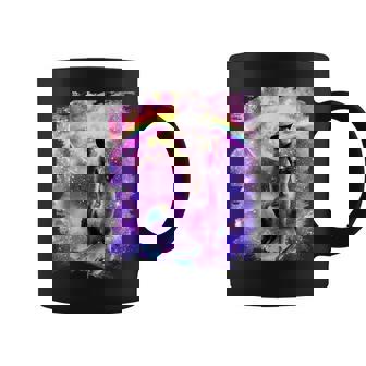 Unicornio De Llama Arcoíris Con Gato Espacial De Galaxia Láser Taza de café - Regaloses