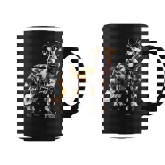 Urban Empyre -Adult Painted Dog x African Wild Dog Small Short Sleeve V-Neck Modern Graphic Graphic Print Coffee Mug - Monsterry