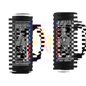 USA Bear Wrestling Red Wrestling Pride Graphic Print Coffee Mug - Monsterry