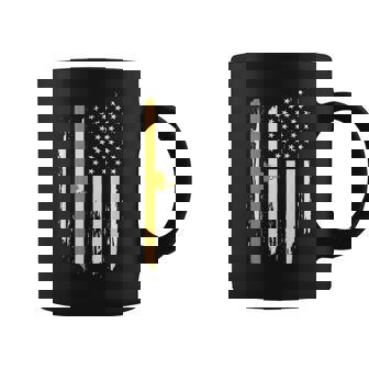 USS Forrestal CV-59 Aircraft Carrier American Flag Graphic Print Coffee Mug - Monsterry