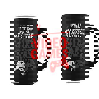 V Is For Video Games Valentines Day Gamer Boy Men Coffee Mug | Mazezy