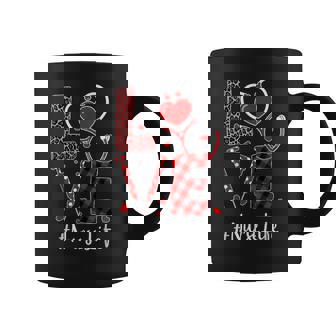 Valentine's Day Love Nurse Life Leopard Red Plaid Coffee Mug - Thegiftio UK