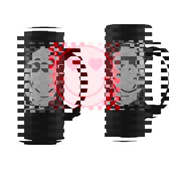 Valentines Day Smile Face Smiling Checkered Pattern Trendy Coffee Mug - Thegiftio UK