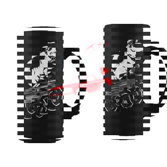 Valentines Day T Rex Riding Monster Truck Toddler Boys Coffee Mug - Monsterry