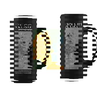 Van Gogh Black Cat With Sunflowers Cat Coffee Mug | Seseable CA