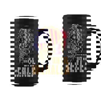 Viking Skull Us Flag Until Valhalla Norse Mythology Dad Men Coffee Mug | Seseable CA