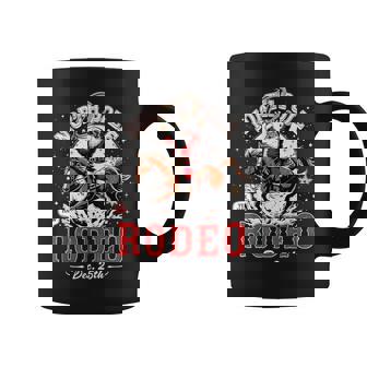 Vintage Christmas North Pole Rodeo Santa Cowboy Graphic Print Coffee Mug - Monsterry