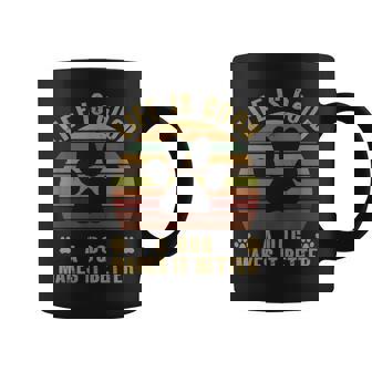 Vintage Dog Lovers Cute Life Good A Dog Makes It Better Graphic Print Coffee Mug - Monsterry