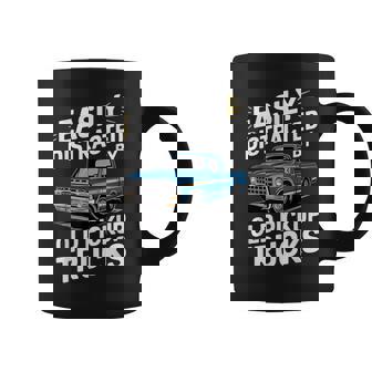 Vintage Easily Distracted By Old Pickup Trucks Retro Trucker Coffee Mug | Seseable CA