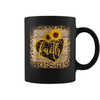 Vintage Faith Cross Sunflower Butterflies Flowers Christians Coffee Mug - Monsterry