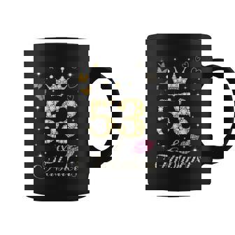 Vintage Happy 53 And Fabulous Crown Heart Lip 53rd Birthday Graphic Print Coffee Mug - Monsterry