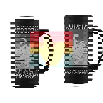 Vintage Introverted But Willing To Discuss Silkie Chicken Graphic Print Coffee Mug - Monsterry