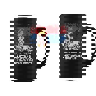 Vintage Serbia Flag Patriotic Serbian Flag Taza de café - Regaloses