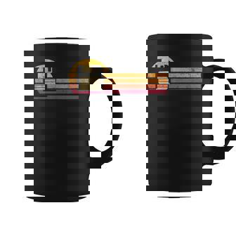 Vintage Style Floppy Disk Silhouette Retro Sunset 80s Graphic Print Coffee Mug - Monsterry