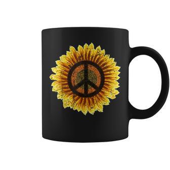 Vintage Sunflower Peace Sign Retro 70S Hippie Flower Power Tassen - Geschenkecke